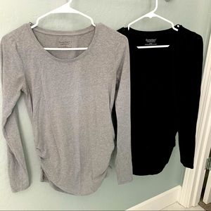 Bundle of 2 long sleeve maternity shirts